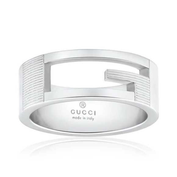 Gucci Cutout G Logo Band Ring Sz 5.5 - Picture 2 of 9